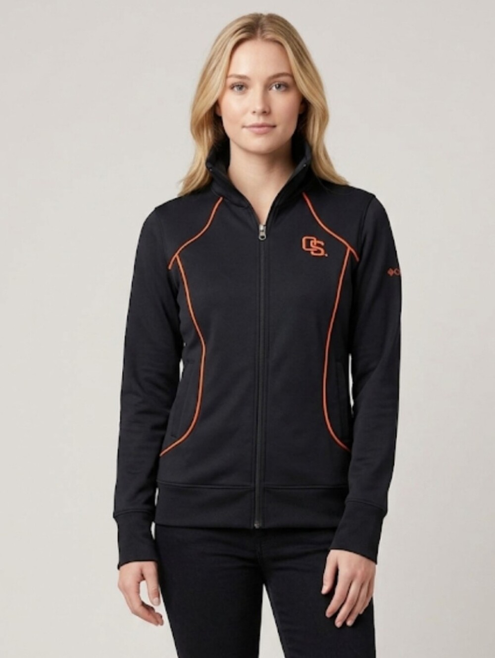Columbia Oregon State Beavers Black Full Zip College Jacket Women's Size Large